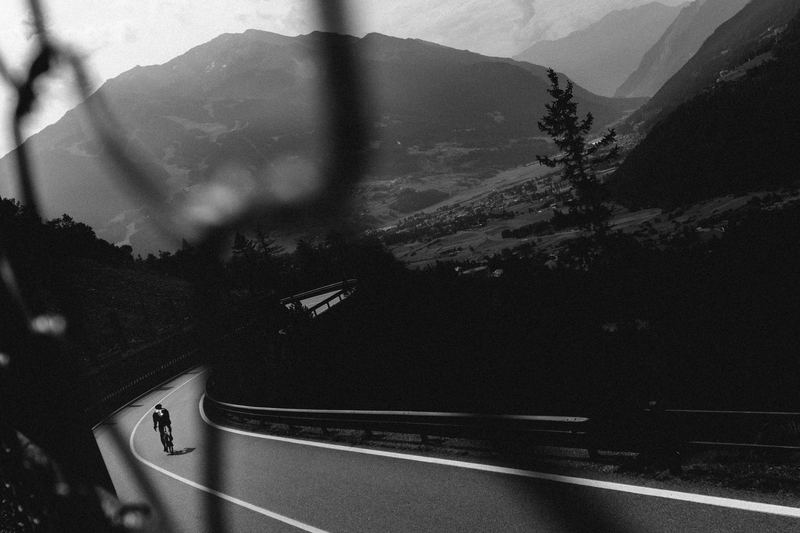 A pass road seen through a helmet vent